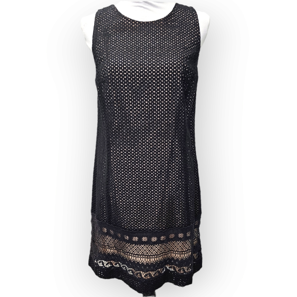 Ann Taylor LOFT Black Lace Dress Size 8 Sleeveless